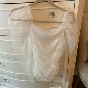 NWT Boutique White Sheer Top
